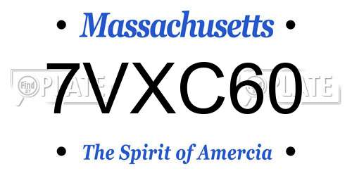 7VXC60 Massachusetts License Plate