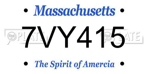 7VY415 Massachusetts License Plate