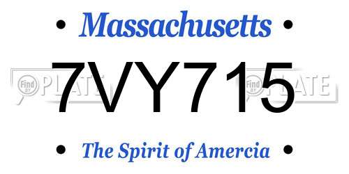 7VY715 Massachusetts License Plate