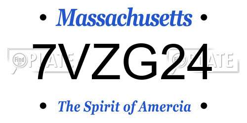 7VZG24 Massachusetts License Plate