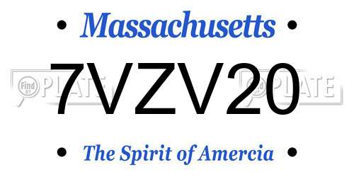 7VZV20 Massachusetts License Plate