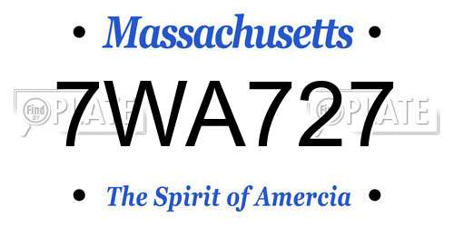7WA727 Massachusetts License Plate