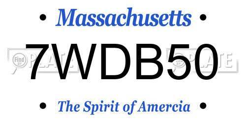 7WDB50 Massachusetts License Plate