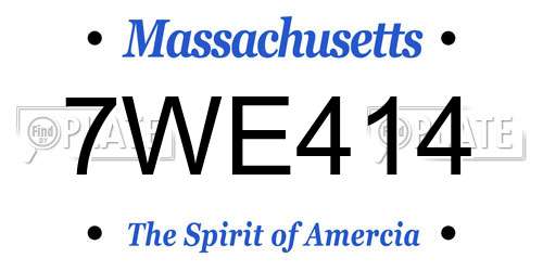 7WE414 Massachusetts License Plate