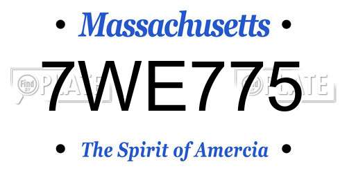 7WE775 Massachusetts License Plate