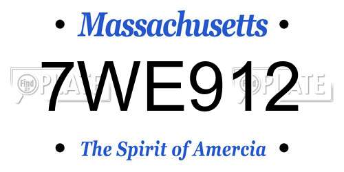 7WE912 Massachusetts License Plate
