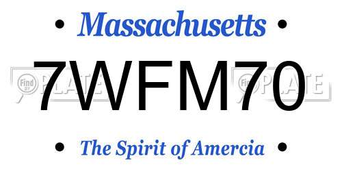 7WFM70 Massachusetts License Plate