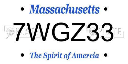 7WGZ33 Massachusetts License Plate