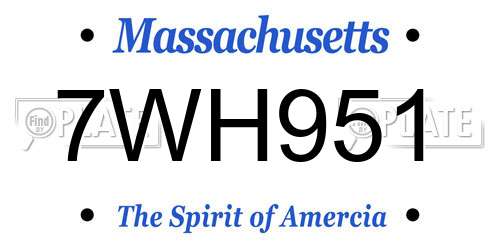 7WH951 Massachusetts License Plate