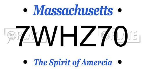 7WHZ70 Massachusetts License Plate