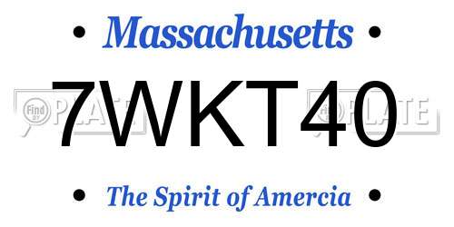 7WKT40 Massachusetts License Plate
