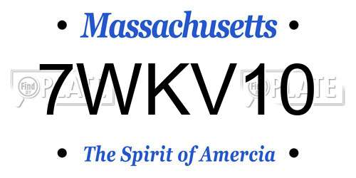 7WKV10 Massachusetts License Plate