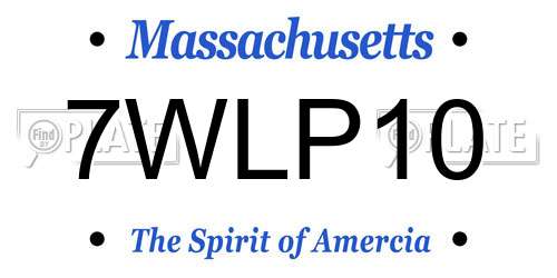 7WLP10 Massachusetts License Plate