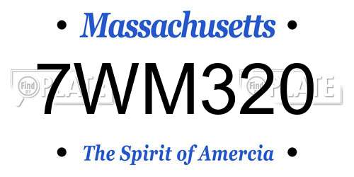 7WM320 Massachusetts License Plate
