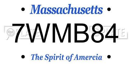 7WMB84 Massachusetts License Plate