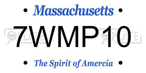 7WMP10 Massachusetts License Plate