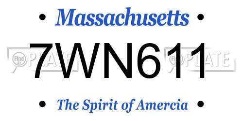 7WN611 Massachusetts License Plate
