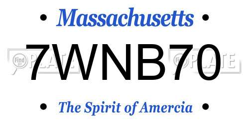7WNB70 Massachusetts License Plate