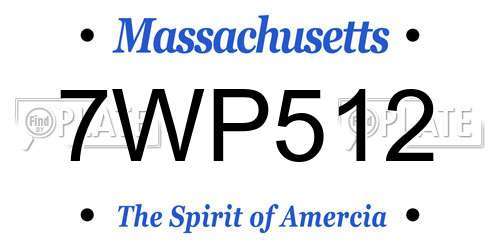 7WP512 Massachusetts License Plate