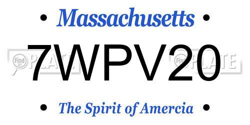 7WPV20 Massachusetts License Plate