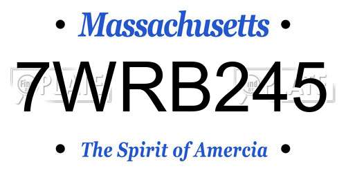 7WRB245 Massachusetts License Plate