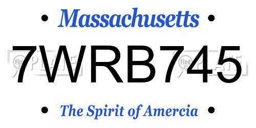 7WRB745 Massachusetts License Plate