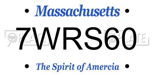 7WRS60 Massachusetts License Plate