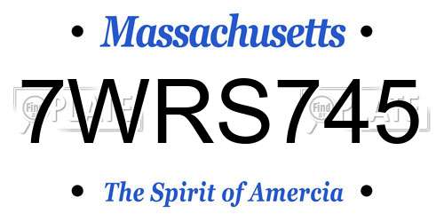 7WRS745 Massachusetts License Plate