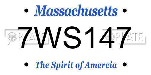 7WS147 Massachusetts License Plate
