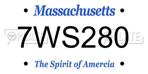 7WS280 Massachusetts License Plate