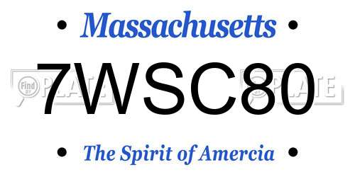 7WSC80 Massachusetts License Plate