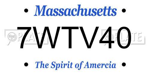 7WTV40 Massachusetts License Plate