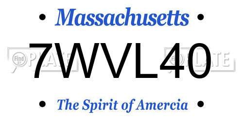 7WVL40 Massachusetts License Plate