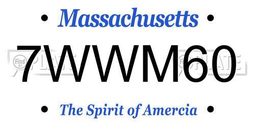 7WWM60 Massachusetts License Plate