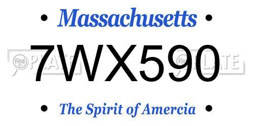 7WX590 Massachusetts License Plate