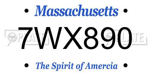 7WX890 Massachusetts License Plate
