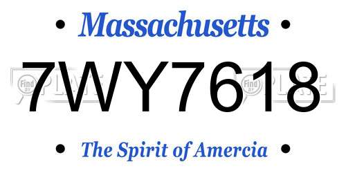 7WY7618 Massachusetts License Plate