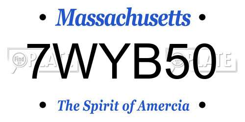 7WYB50 Massachusetts License Plate