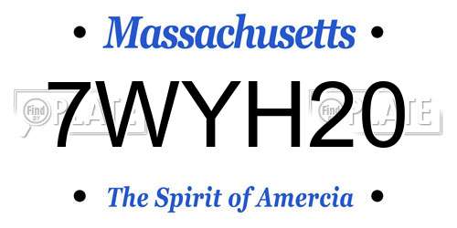 7WYH20 Massachusetts License Plate