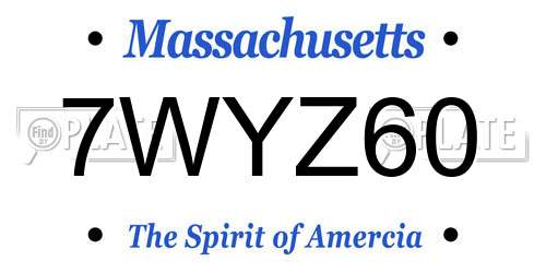 7WYZ60 Massachusetts License Plate