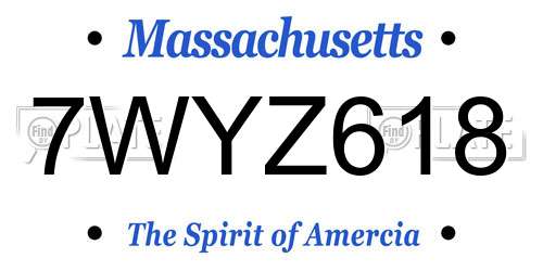 7WYZ618 Massachusetts License Plate