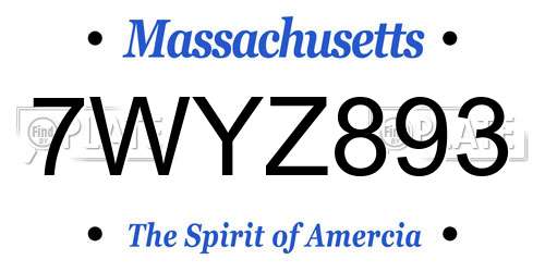 7WYZ893 Massachusetts License Plate