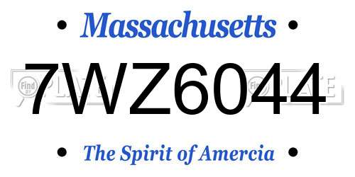 7WZ6044 Massachusetts License Plate