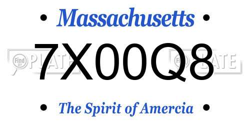 7X00Q8 Massachusetts License Plate