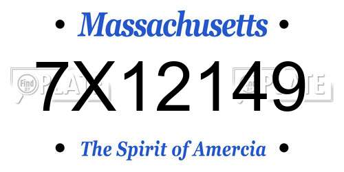 7X12149 Massachusetts License Plate