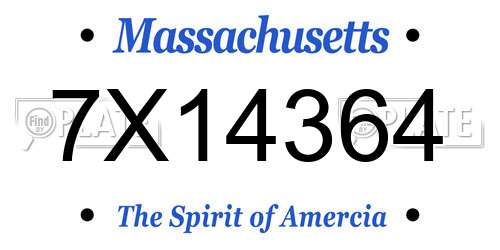 7X14364 Massachusetts License Plate