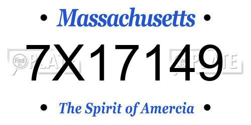 7X17149 Massachusetts License Plate