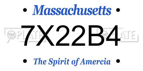 7X22B4 Massachusetts License Plate
