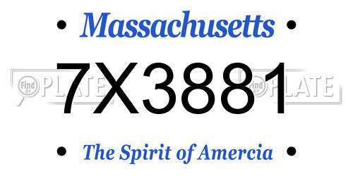 7X3881 Massachusetts License Plate