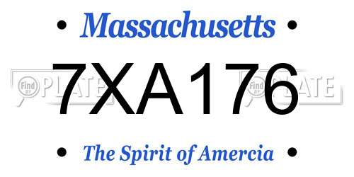 7XA176 Massachusetts License Plate